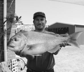 Jamie Behrens with some a quality Portarlington Snapper.